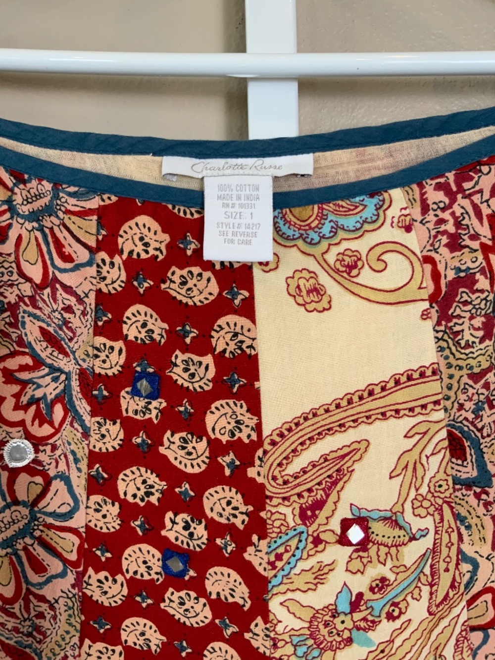 Charlotte Russe Vintage 2000's Paisley Bohemian Midi Skirt - Picture 15 of 16